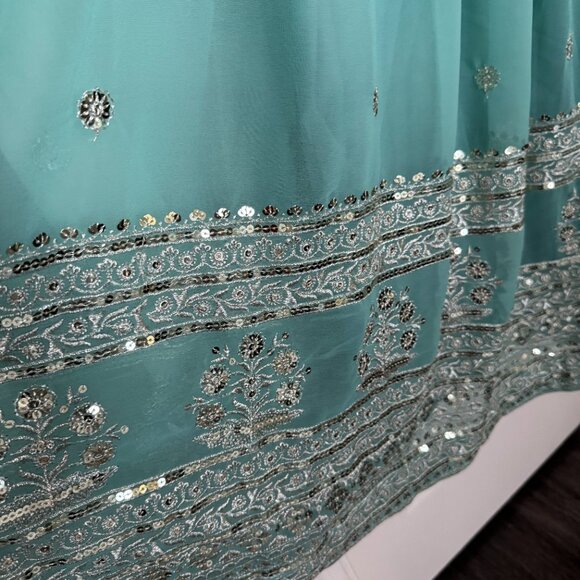 [NEW] Women's Indya Sky Blue Embroidered Anarkali Gown - Picture 3 of 11